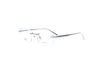 Kacamata optik trim Titanium, 18K warna gradien abu-abu Plano lensa resep klasik tanpa bingkai modis Solid Pria Wanita - Product Image 4