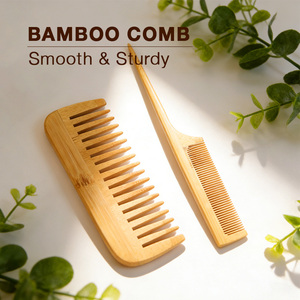 Eco Friendly Bamboo Hair Comb with Smooth <b>Rounded</b> Teeth for Gentle Detangling Comfortable Daily Hair Care - Product Image 4