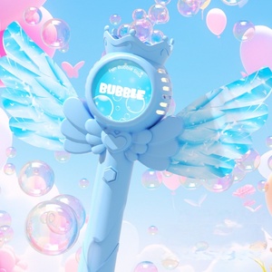 Varita de Burbujas para Fiestas Infantiles, Varita Mágica Rosa de Princesa Encantadora, Varita de Mariposa con Luz Intermitente y Música, Pistola de Burbujas para Niños - Product Image 5
