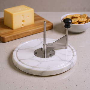 Cortador de queso manual con base de mármol y cuchilla de acero inoxidable para servir queso - Product Image 3