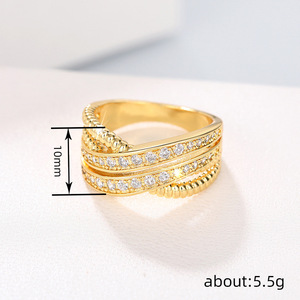 Anello a Linea Incrociata per Donne, Gioiello da Dito Minimalista ed Elegante alla Moda - Product Image 4