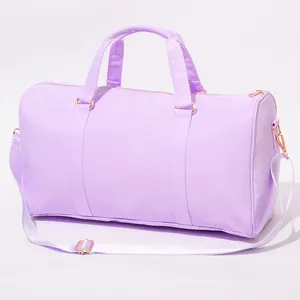 Wholesale Customized Lightweight Weekend Girls Pink Duffel Bag Waterproof Travel Bags Luggage Nylon Storage Bags
