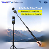 Perche à selfie télescopique rotative extensible avec poignée antidérapante en silicone, rotation à 360° pour Action3/4/5P