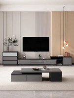 Vente flash - Échantillon gratuit - Table basse italienne en bois pas chère - Design moderne - Extensible - Meubles de salon