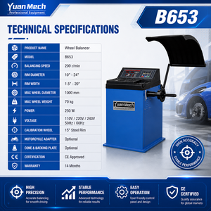 Équilibreuse <span class=keywords><strong>de</strong></span> roues Yuan Mech B653 <span class=keywords><strong>homologuée</strong></span> CE, pour roues <span class=keywords><strong>de</strong></span> voiture <span class=keywords><strong>de</strong></span> 10 à 24 pouces, avec grande plateau <span class=keywords><strong>de</strong></span> stockage <span class=keywords><strong>de</strong></span> poids - Product Image 2