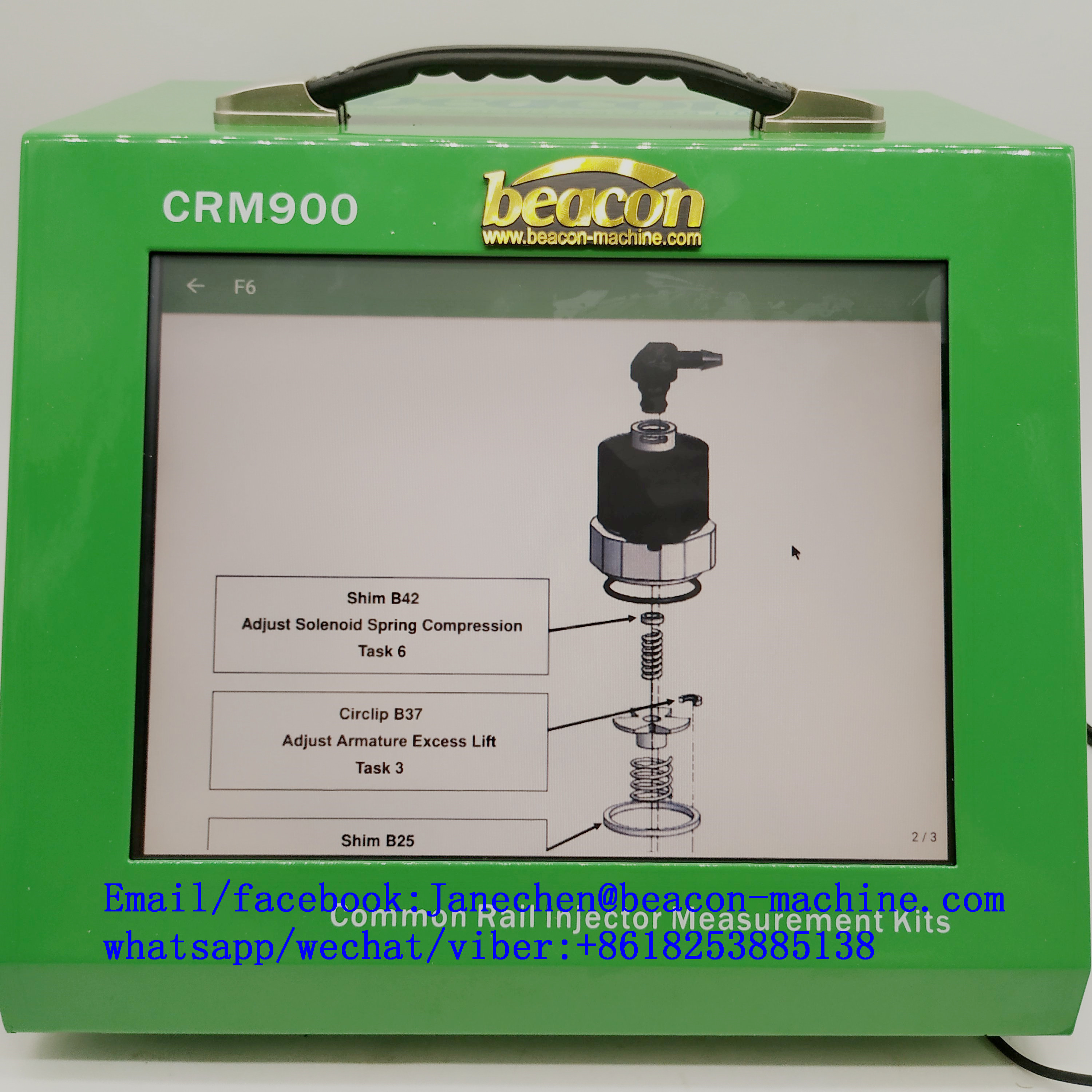 Máquina común carril inyector herramientas de reparación de la actualización 3 Fase de medición CRM900