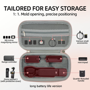 Étui rigide étanche et antichoc pour Osmo Pocket 3 en similicuir avec intérieur en velours cristallin et finition en cuir premium - Product Image 2