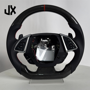 Volant en cuir pour <span class=keywords><strong>Chevrolet</strong></span> <span class=keywords><strong>Camaro</strong></span> SS <span class=keywords><strong>Corvette</strong></span> C7 2014 2016 2017 2018 2019 2020 Volants en fibre de carbone - Product Image 1