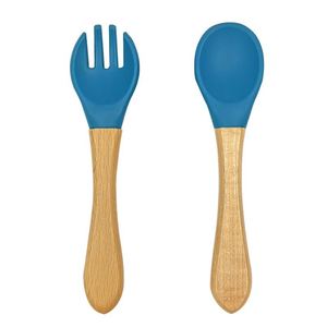 Juego de Vajilla Infantil de Silicona de Grado Alimenticio, Cuchara y Tenedor para Bebés, Entrenamiento para Comer, Marca Clásica Personalizada OEM/ODM al por Mayor - Product Image 1