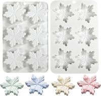 Moule en silicone 3D flocon de neige pour chocolats, bonbons, gommes, gelées, fondants - Idéal pour Noël et l'hiver