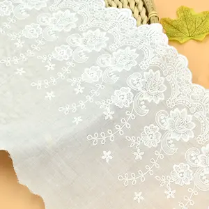 Wholesale High Quality 23CM Wide Cotton Table Cloth Safa Lace Embroidery Fabric Lace For Garment