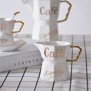 Modern White Eco-Friendly Porcelain Afternoon Coffee <b>Cups</b> and <b>Tea</b> <b>Cup</b> <b>Sets</b> with Gold Stand 500ml-1L Saucers for Business Gifts - Product Image 3
