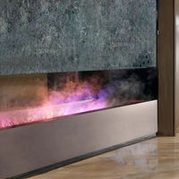 Insert de cheminée à vapeur d'eau LED 100 couleurs avec télécommande via application, thermostat réglable, protection contre la surchauffe, pour intérieur