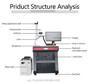 Machine de gravure et de marquage laser UV 3W/5W de table, refroidie par eau, pour montures de lunettes, prend en charge PLT/BMP/AI, précision de 0,001 mm - Product Image 2