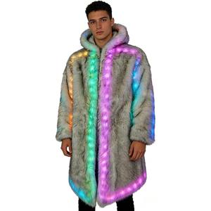 Veste LED pour <span class=keywords><strong>homme</strong></span>, manteau scintillant, costume de rave, tenue de festival de musique, veste lumineuse LED pour fêtes, Halloween, vacances - Product Image 1
