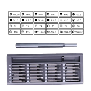 JUBOSHI 24 Trong 1 Bộ Tua Vít Chính Xác Tay Cầm Bằng Kim Loại Nhôm Từ Đầu-S2 Thép Bit Cho Điện Thoại Di Động Đồng Hồ dụng Cụ Sửa Chữa - Product Image 2