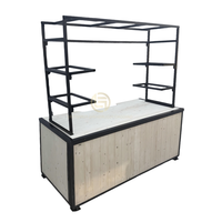 Buffet moderne de luxe en bois massif, table console design en bois, meuble multifonctionnel pour cuisine et restaurant