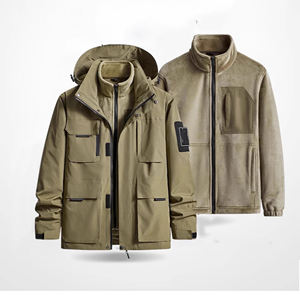 <span class=keywords><strong>Veste</strong></span> enduite personnalisée 3 en 1, chaude, imperméable et respirante pour hommes et femmes, coupe-vent, coutures de chasse et de randonnée en plein air, coupe-vent étanches - Product Image 3