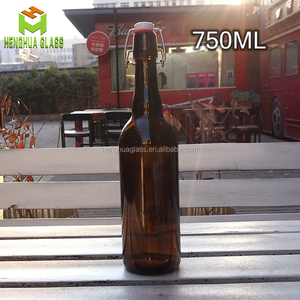 Nhà Sản Xuất Chai Bia Thủy Tinh Màu Hổ Phách 330Ml 500Ml <span class=keywords><strong>750Ml</strong></span> 1000Ml Chai Thủy Tinh Bia 11Oz 16Oz 25Oz 32Oz Có Nắp Bật - Product Image 3