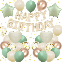 Kit de Décoration de Fête d'Anniversaire Joyeux Anniversaire : Guirlande Arche Bleue, Rose, Noire, Crème, Oh Baby, Lettres en Latex et Aluminium pour 16ème Anniversaire