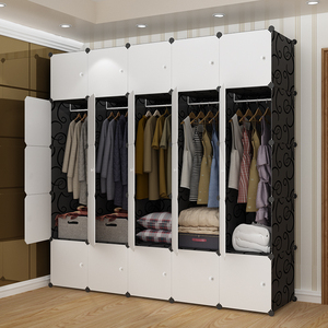 <span class=keywords><strong>Armadio</strong></span> in Plastica Regolabile <span class=keywords><strong>Salvaspazio</strong></span> Economico e Moderno con Ripiani per Organizzazione di Camera da Letto e Cucina in Appartamento - Product Image 6
