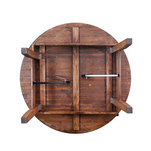 <strong>Solid</strong> <strong>Wood</strong> Wedding Rustic <strong>Round</strong> Farmhouse Folding <strong>Table</strong> for Hotel Outdoor Banquet <strong>Dining</strong> Party Park - Product Image 3