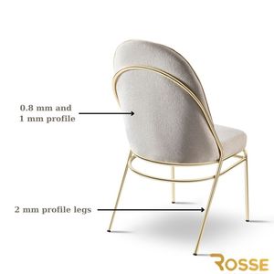 Silla de Comedor Moderna Minimalista Tapizada con Estructura de Acero Inoxidable para Hogar y Restaurante Rosse Turquía - Product Image 6