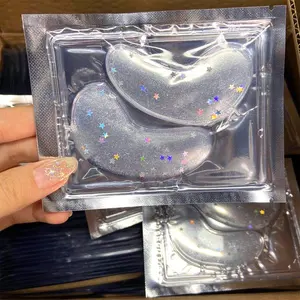 Private Label 10 Paare mit Geschenk box OEM Anti-Falten-Kollagen Glitter Star Sparkles Entfernen Sie Dark Circle Eye Gel Mask Patch