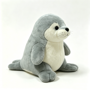 Customized Grey Seal Plush Stuffed Animal,Cute Harbor Seal Soft Toy,White Belly Seal Plush Doll,Realistic Sitting Seal Stuffed - Product Image 2