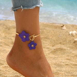 Haomi Vente chaude <span class=keywords><strong>Cheville</strong></span> à fleur <span class=keywords><strong>grande</strong></span> et simple, élégante et blanche, avec boucle OT <span class=keywords><strong>de</strong></span> style niche - Product Image 3