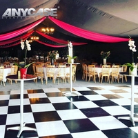 20x20 sans trous Cam Lock brillant noir et blanc piste de danse de mariage à carreaux portable pour les événements
