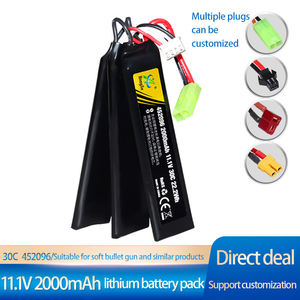 Paket Baterai Lithium-Ion Polimer 2000mAh 111V yang Dapat Diisi Ulang dengan Pistol Mainan Peluru Lunak Berlapis Logam Emas - Product Image 6