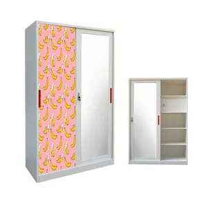 Luoyang, офисная мебель, базовый стальной шкаф с 2 раздвижными дверями, металлический каркас, шкаф с зеркалом pintu