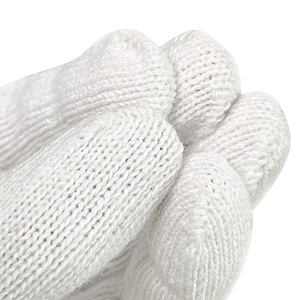 Guantes de Trabajo de Seguridad Antideslizantes de Punto Blanco <span class=keywords><strong>100</strong></span>% Algodón, Calibre 10, 34g, Venta al Por Mayor en China - Product Image 4