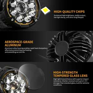Feu auxiliaire LED 5 pouces 20000LM 86W (faisceau bas) 111W (faisceau haut) étanche IP67 avec DRL ambre pour <span class=keywords><strong>moto</strong></span> tout-terrain et aventure - Product Image 2