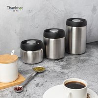 Boîte de conservation hermétique pour grains de café en acier inoxydable 304 écologique, récipient alimentaire scellé sans BPA pour la cuisine et la maison