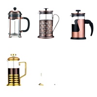 Cafetière multifonctionnelle en plastique, verre borosilicate et acier inoxydable, ensemble minimaliste pour café français
