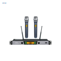 Système de microphone sans fil numérique UHF double canal 200 canaux ACT Sync avec micros portables pour Karaoké, Église, Conférence, Scène