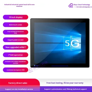Monitor de computadora con pantalla táctil todo en uno industrial HMI modelo I3/I5/<span class=keywords><strong>I7</strong></span> <span class=keywords><strong>CPU</strong></span> Linux Panel industrial capacitivo integrado PC Metal - Product Image 6