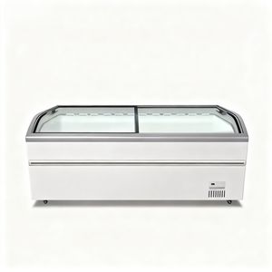 Congélateur commercial européen pour îles, vitrine de congélation, porte en verre, stockage polyvalent, congélateur profond - Product Image 1
