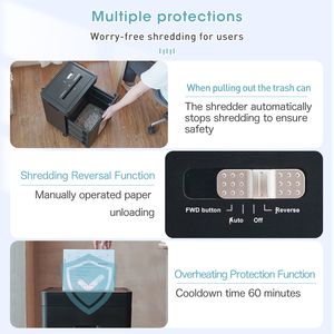 Trituradora de papel para oficina y hogar Micro corte 2*12mm Tiempo de trabajo 60 minutos Corte manual Tarjetas DE CRÉDITO sobrecarga protección contra sobrecalentamiento 20L - Product Image 6