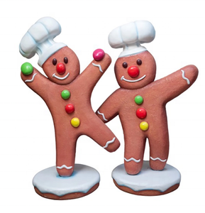 屋内リビングルーム/クリスマスショッピングモールの装飾のためのホットセールカスタマイズされた大きなグラスファイバージンジャーブレッドマン彫刻 & 像 - Product Image 3