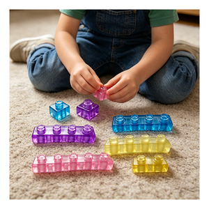 Bloques de Goma para Viajes, Juguete de Actividad Silenciosa para Niños, Colores Brillantes, Entrenamiento Cognitivo, Desarrollo Espacial - Product Image 4