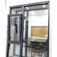 Ventana Abatible de Aluminio con Rotura de Puente Térmico, Estilo Alemán, Eficiente Energéticamente, para Exteriores, Resistente a Huracanes, Certificación CE
