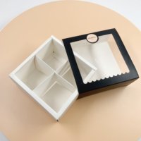 Boîte de présentation en carton avec impression de logo personnalisé, boulangerie, cupcake, muffin, avec fenêtre en PVC