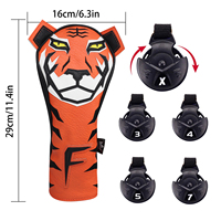En stock : Housse de tête de driver de golf en cuir PU, motif tigre sublimé, et housses de tête de golf en forme de tranches de pizza