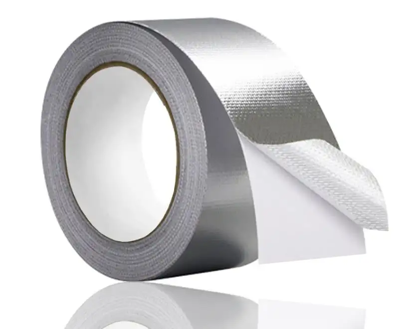 Fireproof Reinforced Aluminium Foil Tape Glass Fiber Cloth Foil Tape Insulation Pipe Sealing Aluminum Tape