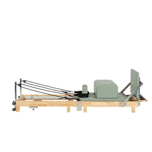 Reformer Plegable Compacto de Roble para Ejercicios en Casa, Yoga, Ejercicios de Core, Fácil de Guardar, Equipo de Estiramiento A013 Roble - Product Image 1