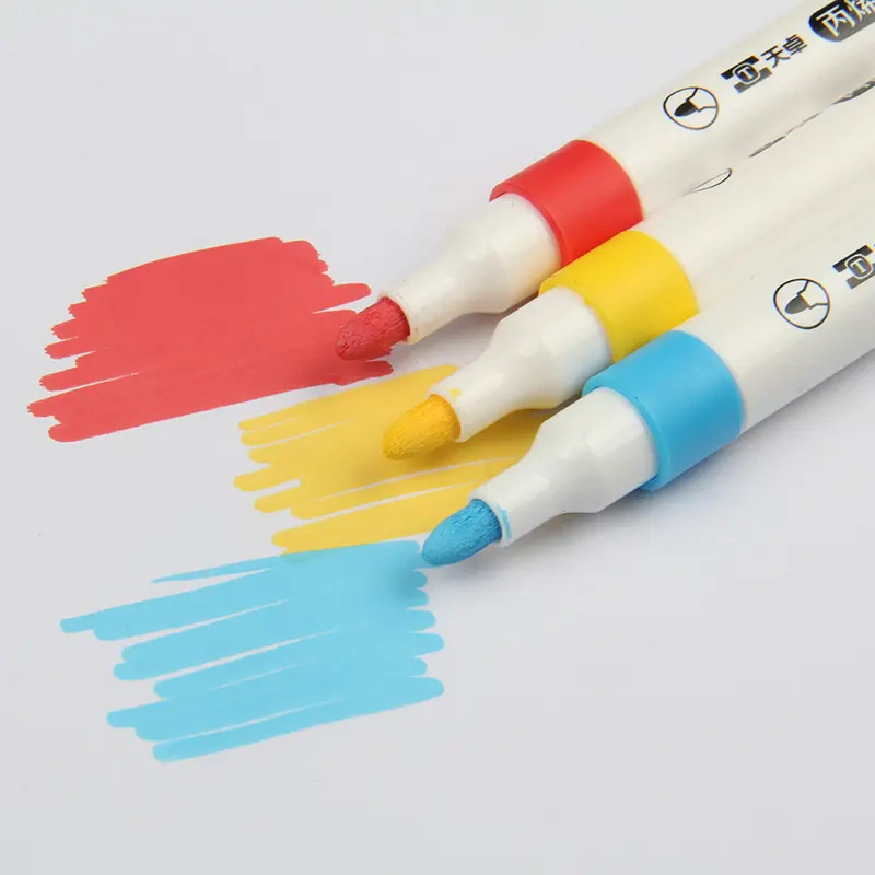 12/18/24/36 couleurs peinture acrylique marqueurs balle pointe dessin Art marqueurs acrylique encre à base d'eau