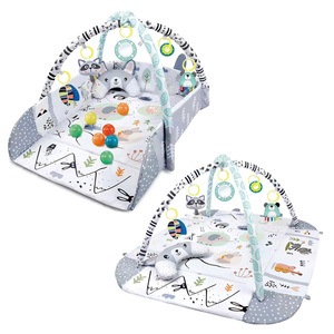 Tapis d'éveil 4-en-1 Jacko Toys pour bébé, tapis de jeu et de sommeil, jouets d'activités éducatifs, tapis de jeu doux et sûr en peluche pour bébé - Product Image 2